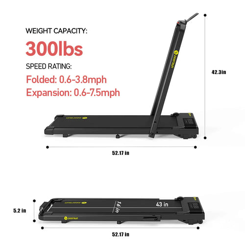 ViroActive Pro Smart 2 in 1 Folding Treadmill with Handrail- 2025 New Upgrade
